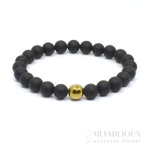 Náramek z minerálů onyx a hematit 