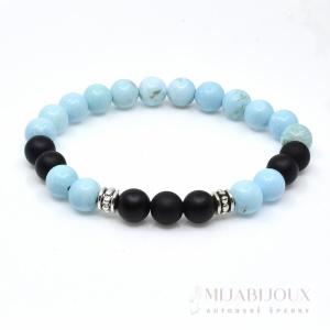 Náramek z tyrkysu a onyxu
