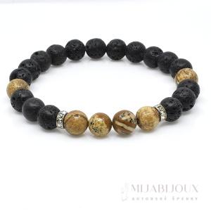 Náramek z lávy a jaspisu