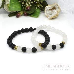 Partnerské náramky z lávy a křišťálu