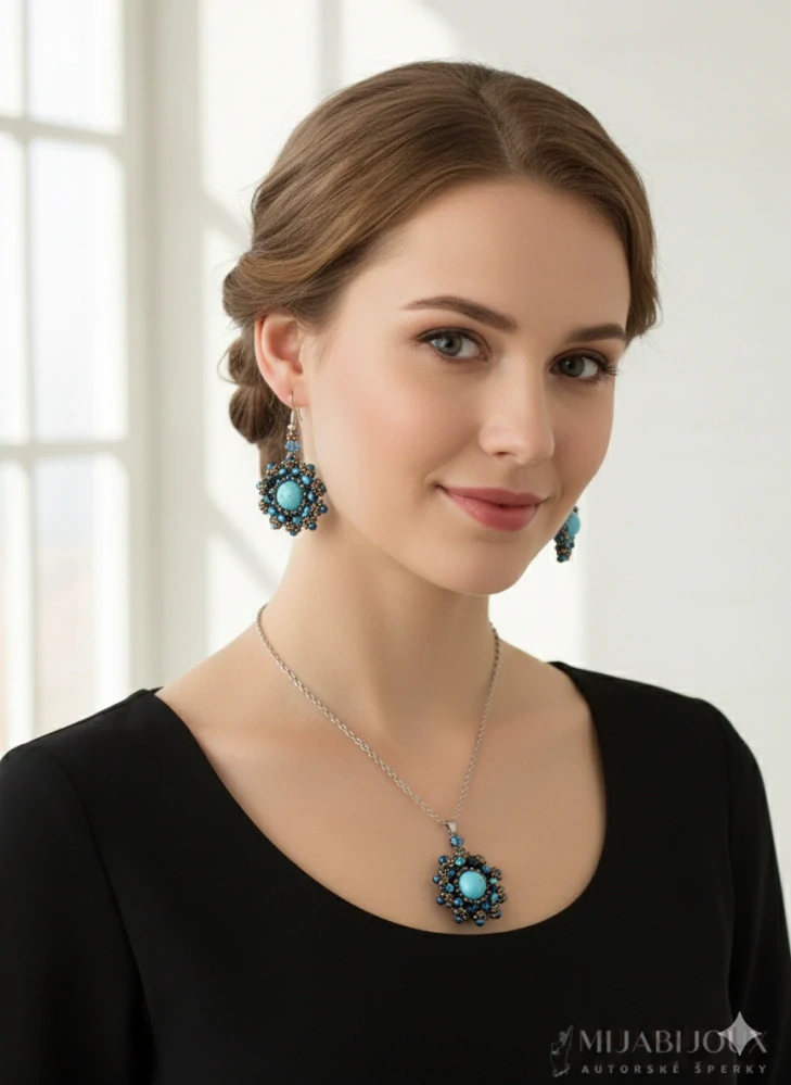 Modrá Harmonie - Sada šperků z tyrkenitu
