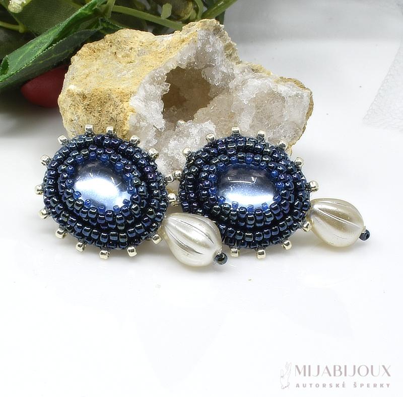 Modré náušnice klipsy