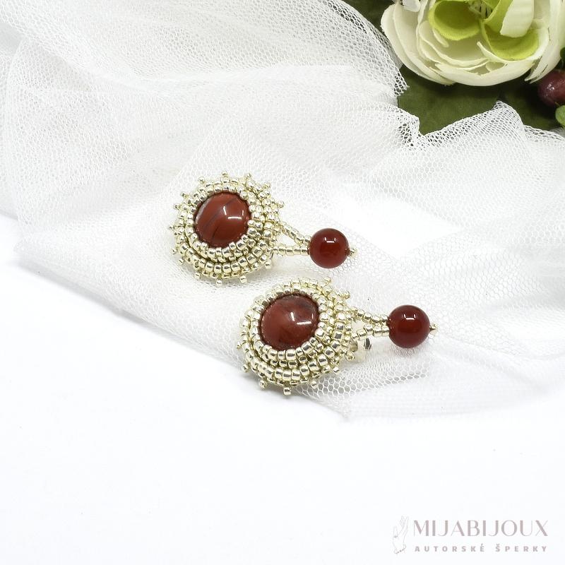 Náušnice z červeného jaspisu