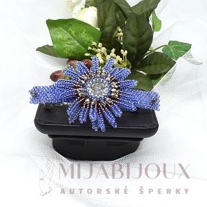 Spona do vlasů modrá kytička