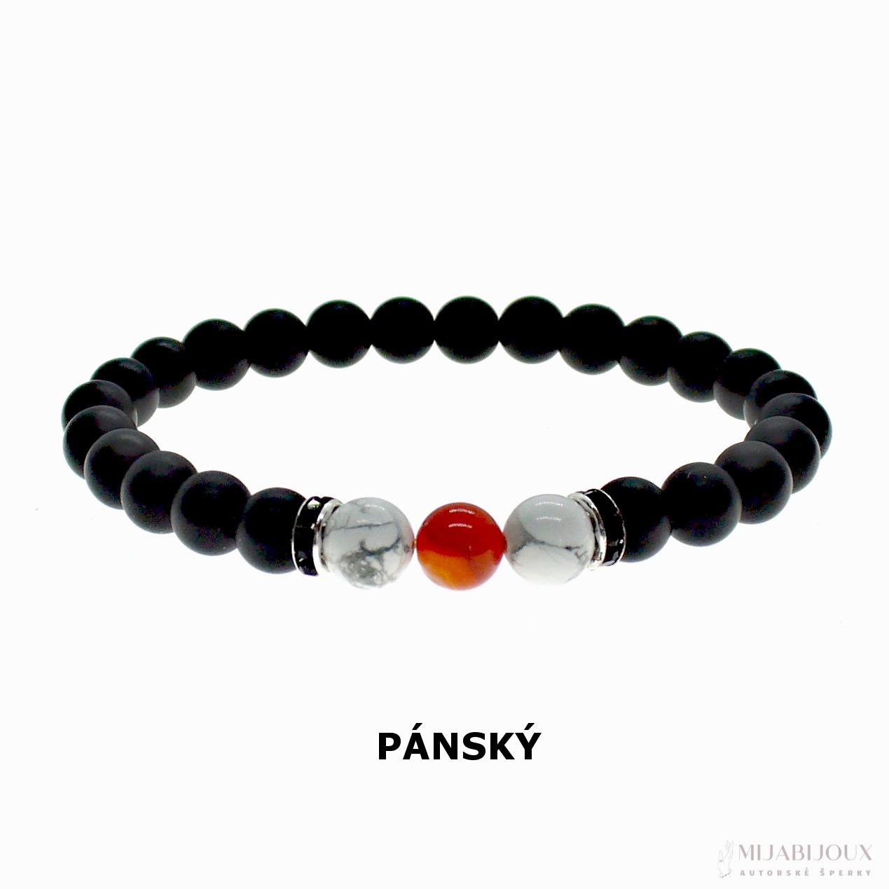 Partnerské náramky z minerálů howlit a onyx